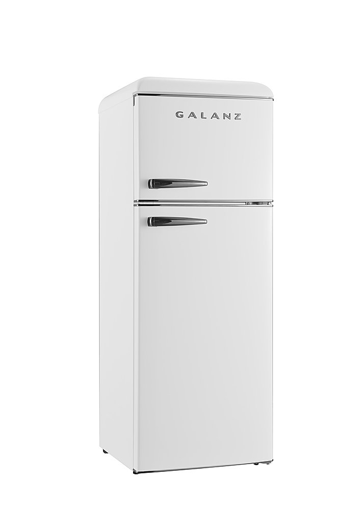 GLR76TWEER by Galanz - Galanz 7.6 Cu Ft Retro Top Mount Refrigerator in  Milkshake White