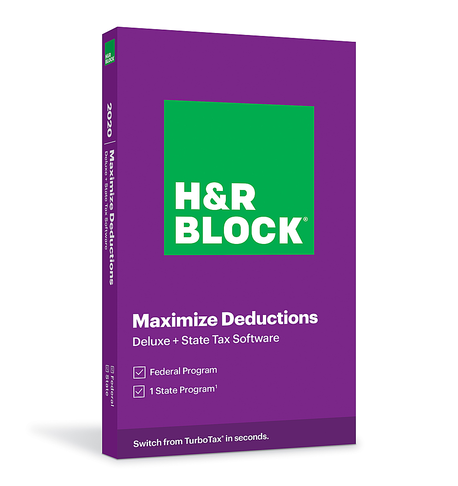 H&R Block Tax Software Deluxe+State 2020 - Windows, Mac