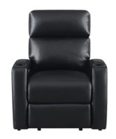RowOne - Galaxy II 2-Arm Leatheraire Home Entertainment and Theater Seating - Black - Front_Zoom