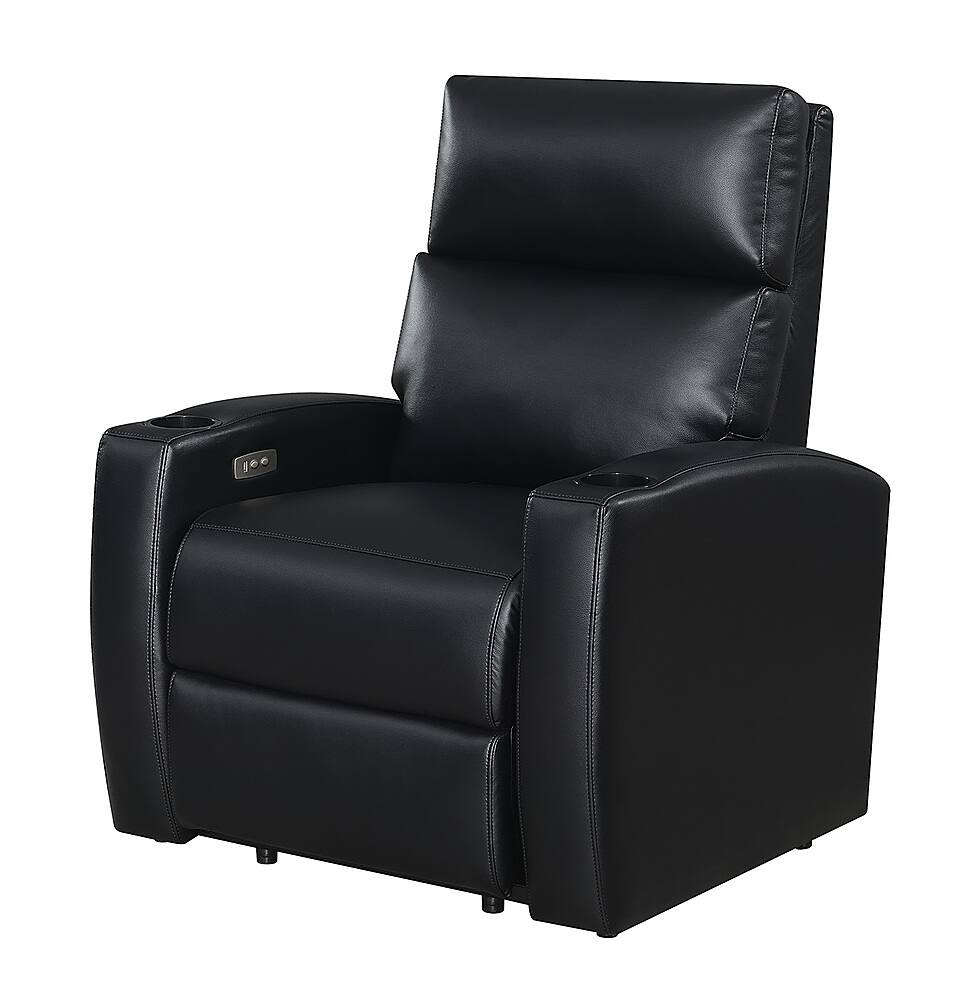 Alt View 11. RowOne - Galaxy II 2-Arm Leatheraire Home Entertainment and Theater Seating - Black.
