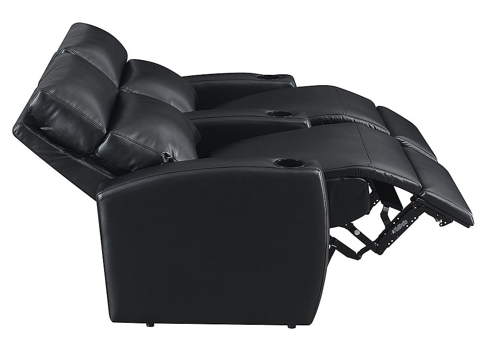 Alt View 12. RowOne - Galaxy II 2-Arm Leatheraire Home Entertainment and Theater Seating - Black.