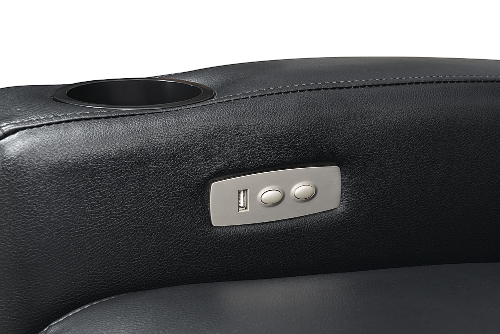 Alt View 14. RowOne - Galaxy II 2-Arm Leatheraire Home Entertainment and Theater Seating - Black.