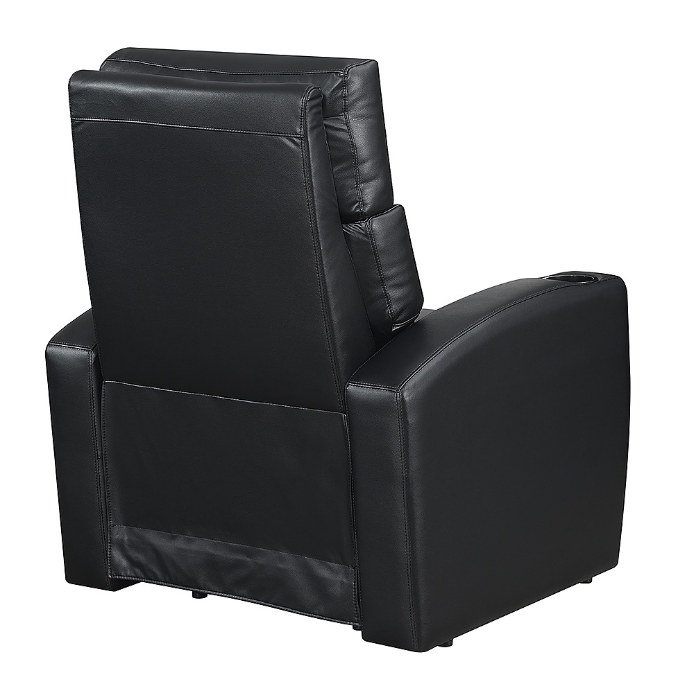 Left View: RowOne - Galaxy II 2-Arm Leatheraire Home Entertainment and Theater Seating - Black