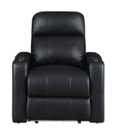 RowOne - Prestige Straight 2-Arm Leather Power Recline Home Theater Seating - Front_Zoom