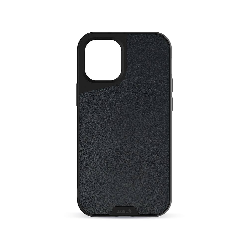 Front. Mous - Limitless 3.0 Hard Shellcase with AiroShock™ for Apple iPhone 12/12 Pro - Black Leather.