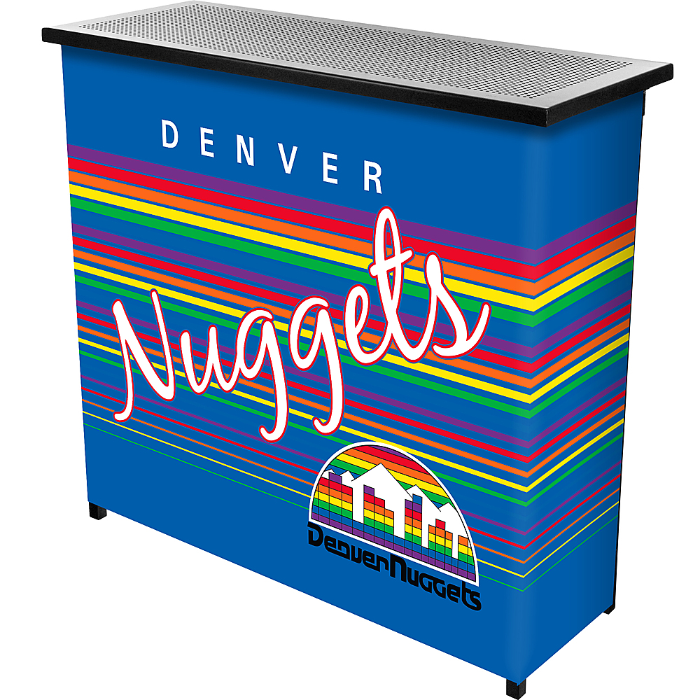 Denver Nuggets NBA Hardwood Classics Portable Bar, Pop-Up Drink Station Patio, Garage or Man Cave Accessories - Blue, Red, Yellow, White