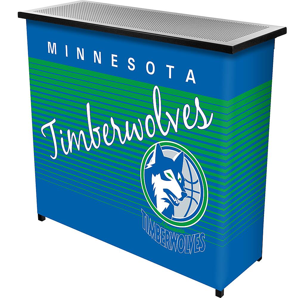 Minnesota Timberwolves NBA Hardwood Classics Portable Bar, Pop-Up Drink Station Patio, Garage or Man Cave Accessories - Dark Blue, Blue, Silver, Aurora Green