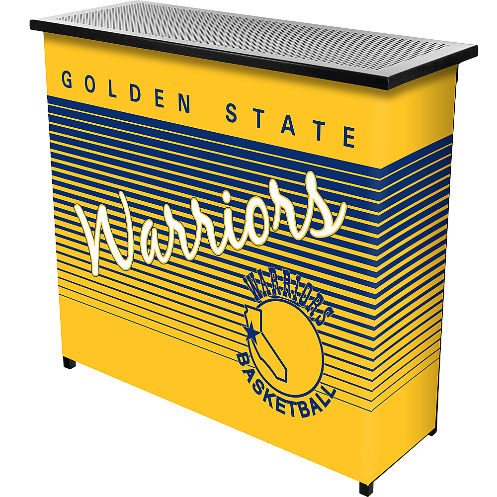 Golden State Warriors NBA Hardwood Classics Portable Bar, Pop-Up Drink Station Patio, Garage or Man Cave Accessories - Royal Blue, Golden Yellow