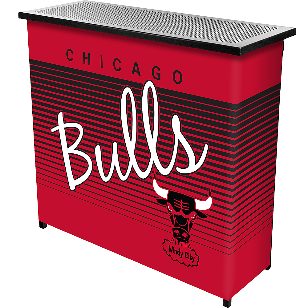 Chicago Bulls NBA Hardwood Classics Portable Bar, Pop-Up Drink Station Patio, Garage or Man Cave Accessories - Red, Black
