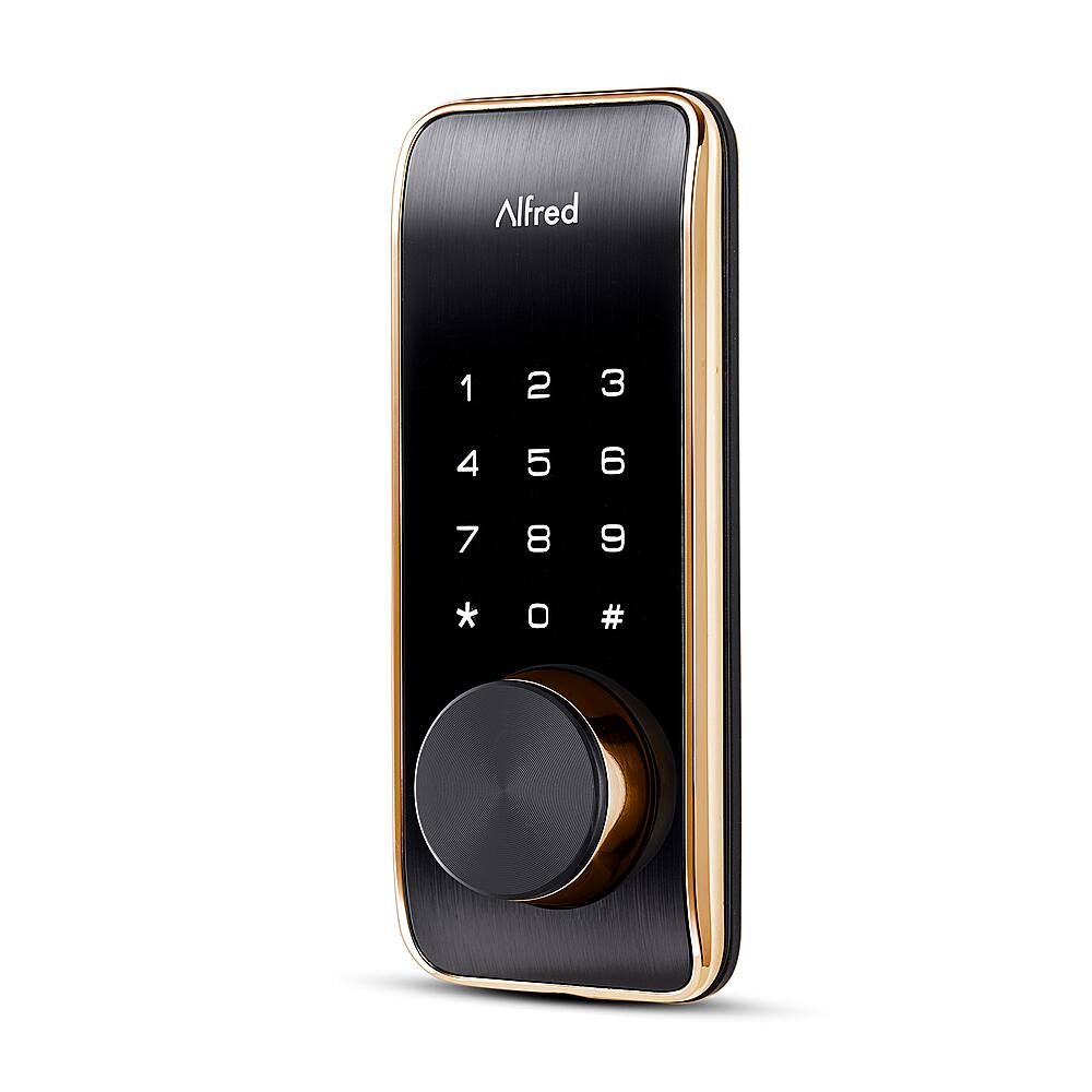 Left. Alfred - Alfred DB2-B Smart Deadbolt Lock - Gold - Gold.
