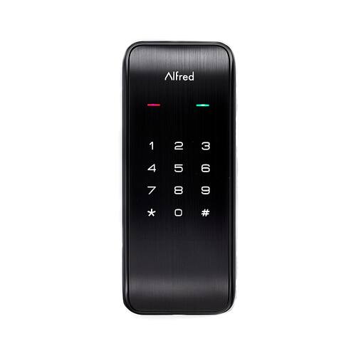 Alfred - Alfred DB2 Series Black Single-Cylinder Deadbolt-Cylinder Electronic Deadbolt Lighted Keypad Touchscreen - Black