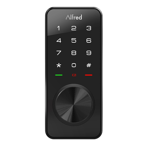 Alfred Touchscreen Keypad Pin + Bluetooth + Z-Wave + Key Entry (DB1-B-BL) Smart Door Lock - Black