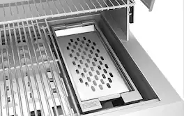 Tray for wood chips or charcoal on Hestan gas grill - Silver