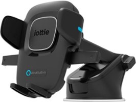 iOttie - Easy One Touch Connect Pro Alexa Built-in Universal Dash & Windshield Mount for Mobile Phones - Black - Front_Zoom