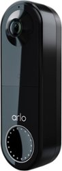 Arlo - Essential Wi-Fi Smart Video Doorbell - Wired or Battery Operated - Black - Angle_Zoom