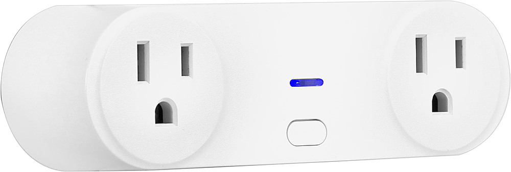 Enbrighten Wi-Fi Smart Indoor 2-Outlet  Plug-in White - White