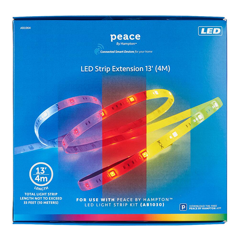 Left View: Peace by Hampton - Full Color LED Light Strip Extension, 13ft