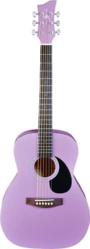 Front. Jay Turser - Jay J Series 6-String 3/4-Size Dreadnought Acoustic Guitar - Pink.