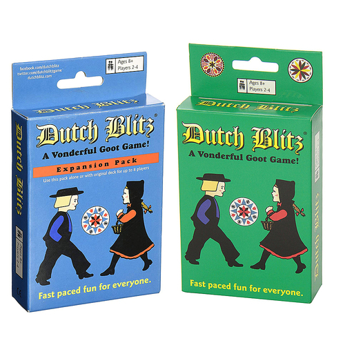 Dutch Blitz Games - Dutch Blitz Original and Blue Expansion Pack Combo Card Game Set