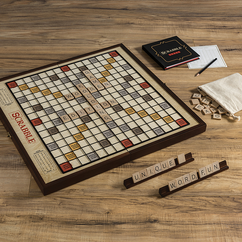Winning Solution Scrabble Giant Deluxe Wooden Edition Rotating Board Game 