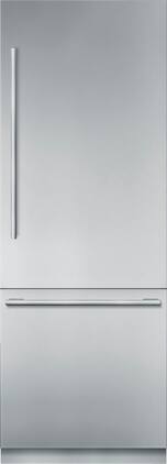 Thermador - Freedom Collection 16 Cu. Ft. Bottom Freezer Built-In Counter-Depth Smart Refrigerator with Masterpiece Series Handles - Silver
