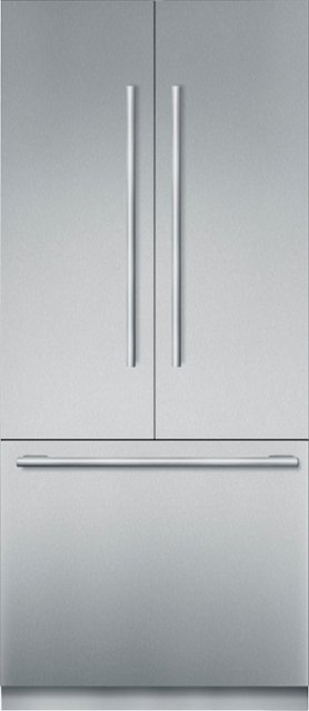 Front. Thermador - Freedom Collection 19.4 Cu. Ft. French Door Built-In Smart Refrigerator with Masterpiece Series Handles - Silver.