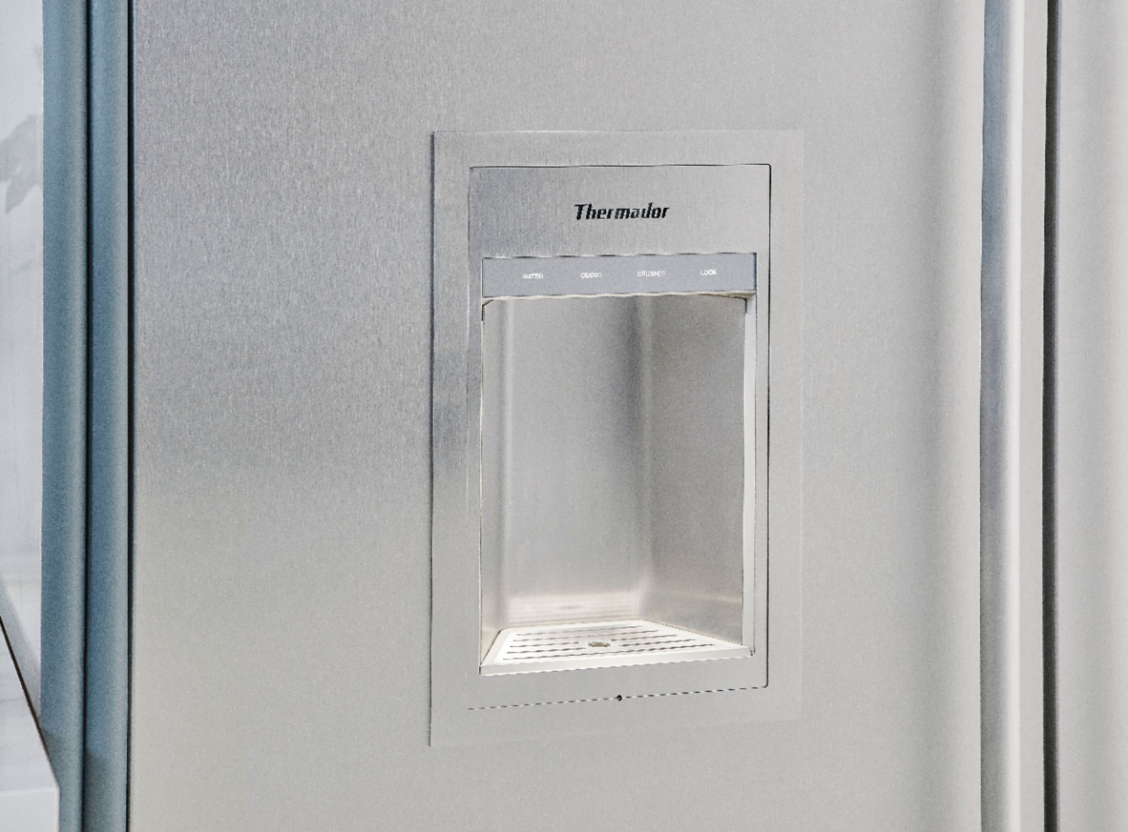 Alt View 2. Thermador - Freedom Collection 11.2 Cu. Ft. Frost-Free Smart Upright Freezer with External Ice and Water Dispenser, Left Hinge - Custom Panel Ready.