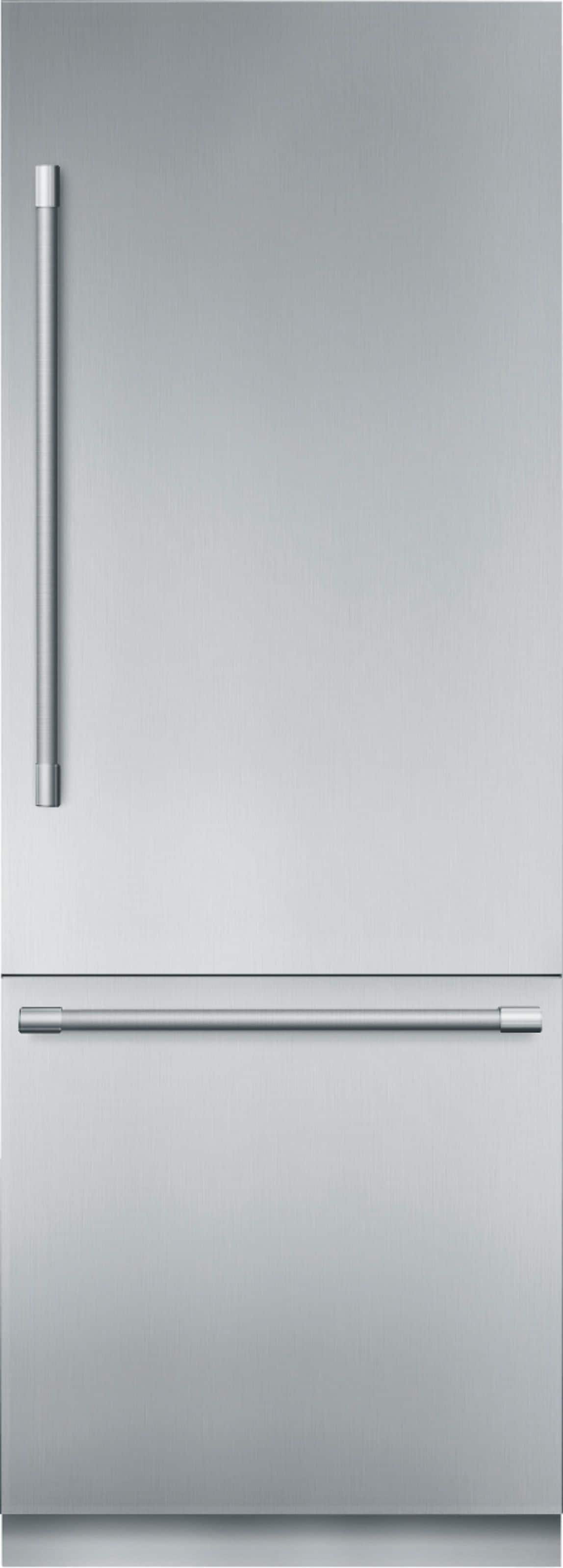 Front. Thermador - Freedom Collection 16 Cu. Ft. Bottom Freezer Built-In Smart Refrigerator with Professional Series Handles - Silver.