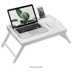 Rossie Home - Media Bed Tray for 17.3" Laptop or Tablet - Soft White - Front_Zoom