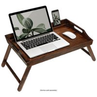 Rossie Home - Media Bed Tray for 17.3" Laptop or Tablet - Bamboo Espresso - Front_Zoom