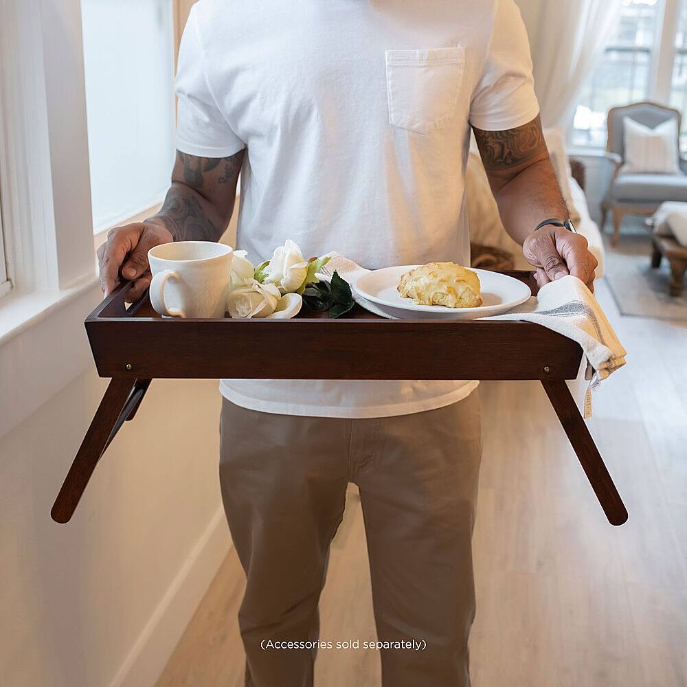 Alt View 12. Rossie Home - Media Bed Tray for 17.3" Laptop or Tablet - Bamboo Espresso.