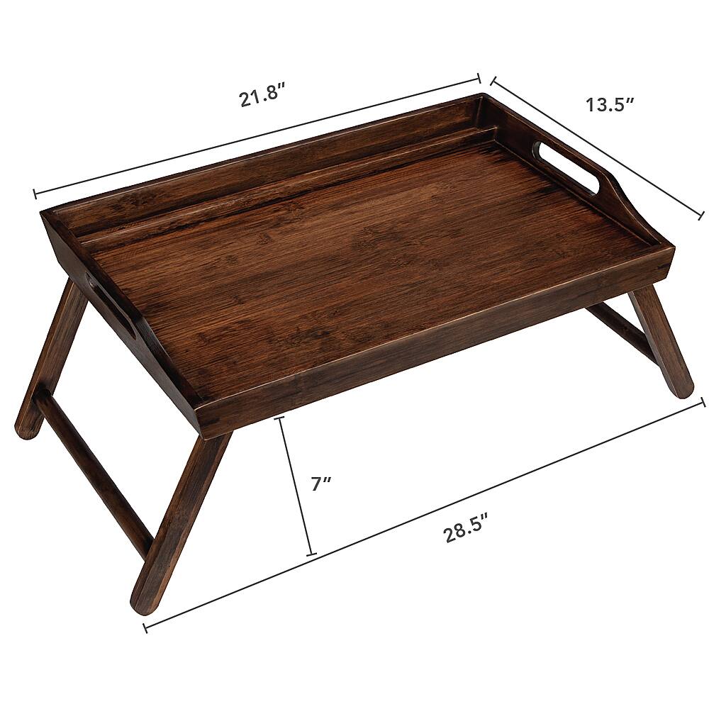 Alt View 15. Rossie Home - Media Bed Tray for 17.3" Laptop or Tablet - Bamboo Espresso.