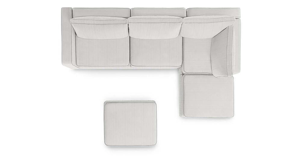 Angle View: Lovesac - 5 Seats + 5 Sides Corded Velvet & Standard Foam - Sky Grey