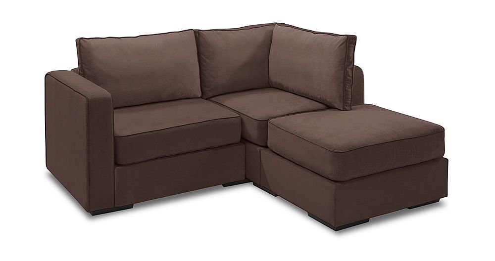 Angle View: Lovesac - 3 Seats + 4 Sides Padded & Standard Foam (9 Boxes) - Chocolate