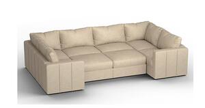 Lovesac - 8 Seats + 10 Sides Combed Chenille & Lovesoft - Tan - Front_Zoom