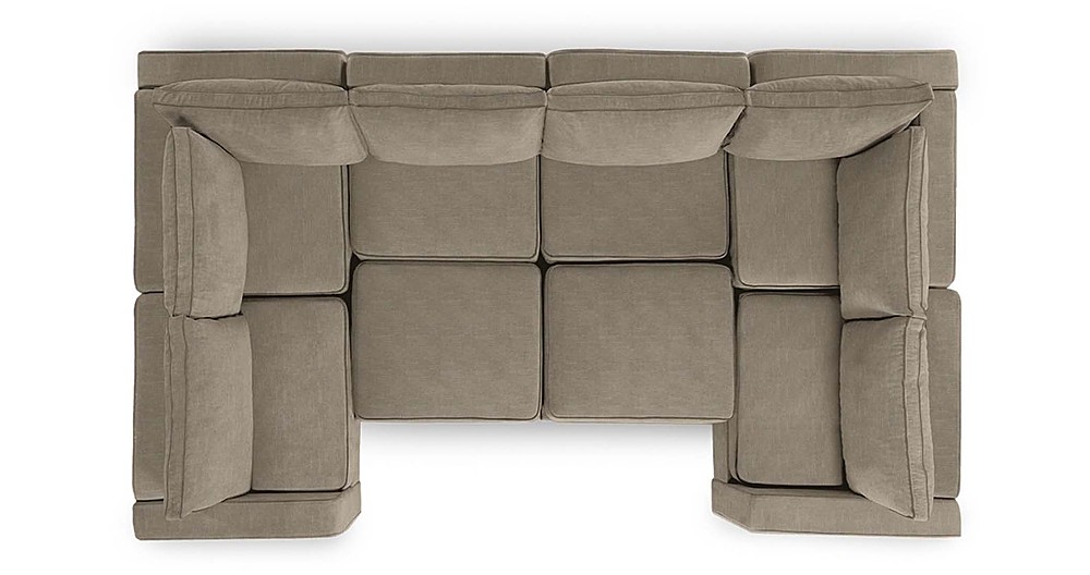 Angle View: Lovesac - 8 Seats + 10 Sides Combed Chenille & Standard Foam - Taupe