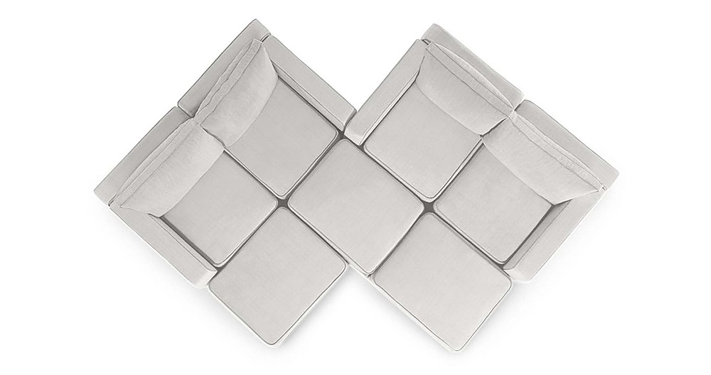 Angle View: Lovesac - 7 Seats + 8 Sides Corded Velvet & Standard Foam - Sky Grey