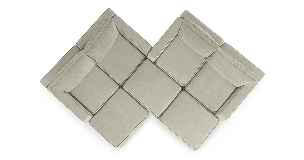 Angle View: Lovesac - 7 Seats + 8 Sides Combed Chenille & Standard Foam - Tan