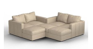 Lovesac - 7 Seats + 8 Sides Combed Chenille & Standard Foam - Tan - Front_Zoom