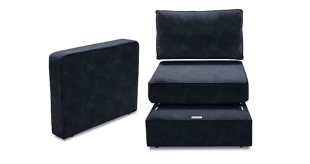 Left View: Lovesac - 3 Seats + 5 Sides & Lovesoft (10 Boxes) - Midnight Navy