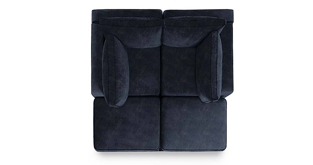 Angle View: Lovesac - 4 Seats + 4 Sides Corded Velvet & Standard Foam - Midnight Navy