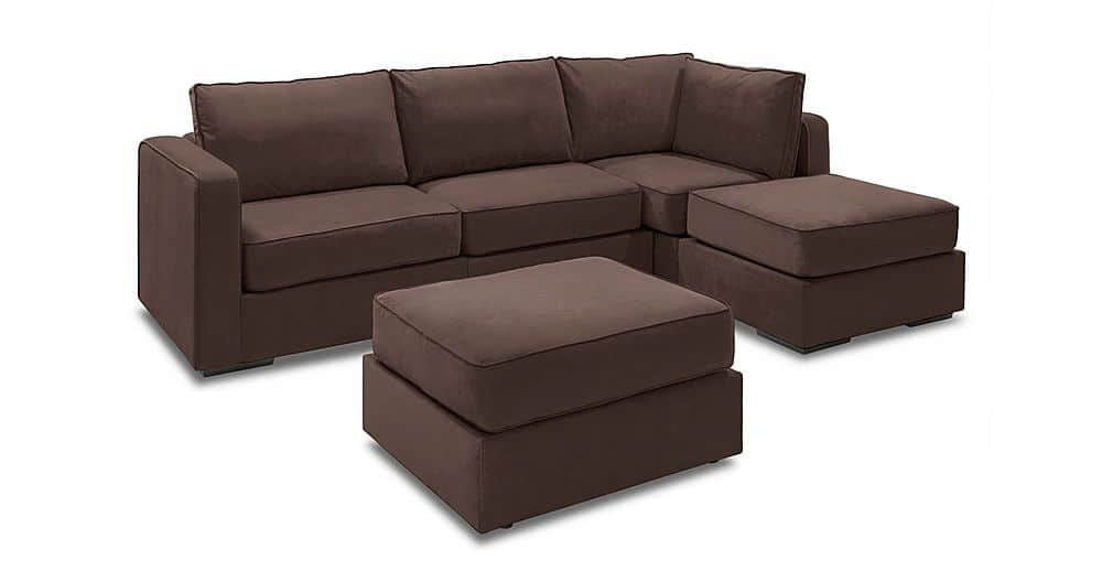 Angle View: Lovesac - 5 Seats + 5 Sides Padded & Standard Foam (13 Boxes) - Chocolate