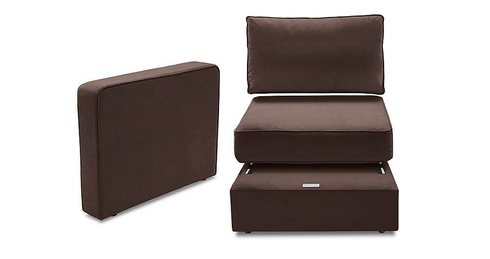 Left View: Lovesac - 5 Seats + 5 Sides Padded & Standard Foam (13 Boxes) - Chocolate