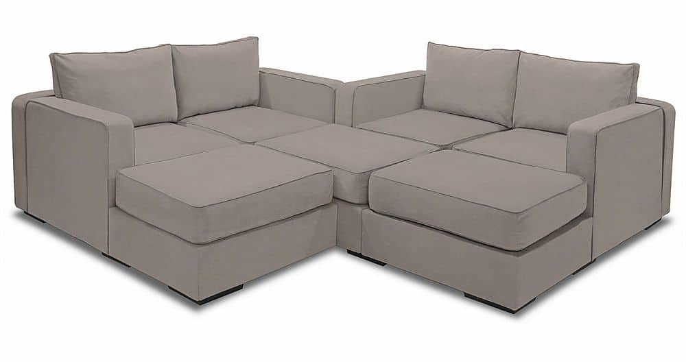 Angle View: Lovesac - 7 Seats + 8 Sides Padded & Lovesoft (19 Boxes) - Taupe