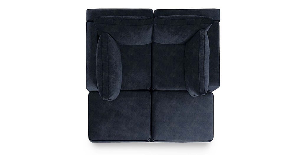 Angle View: Lovesac - 4 Seats + 4 Sides Corded Velvet & Lovesoft - Midnight Navy