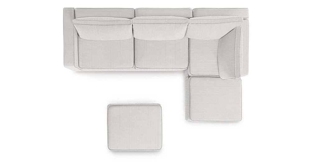 Angle View: Lovesac - 5 Seats + 5 Sides Corded Velvet & Lovesoft - Sky Grey