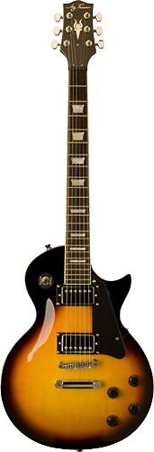 Front. Jay Turser - 200 Series 6-String Full-Size Single-Cutaway Electric Guitar - Black/Tan.