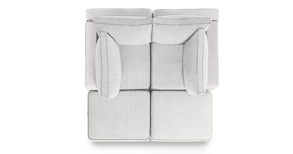 Angle View: Lovesac - 4 Seats + 4 Sides Corded Velvet & Lovesoft - Sky Grey