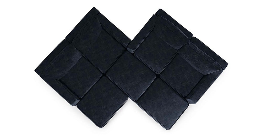 Angle View: Lovesac - 7 Seats + 8 Sides Corded Velvet & Standard Foam - Midnight Navy