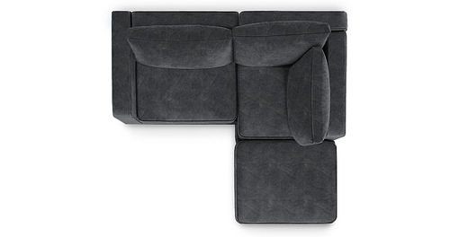 Lovesac - 3 Seats + 4 Sides Charcoal Corded & Lovesoft (9 Boxes) - Charcoal Grey